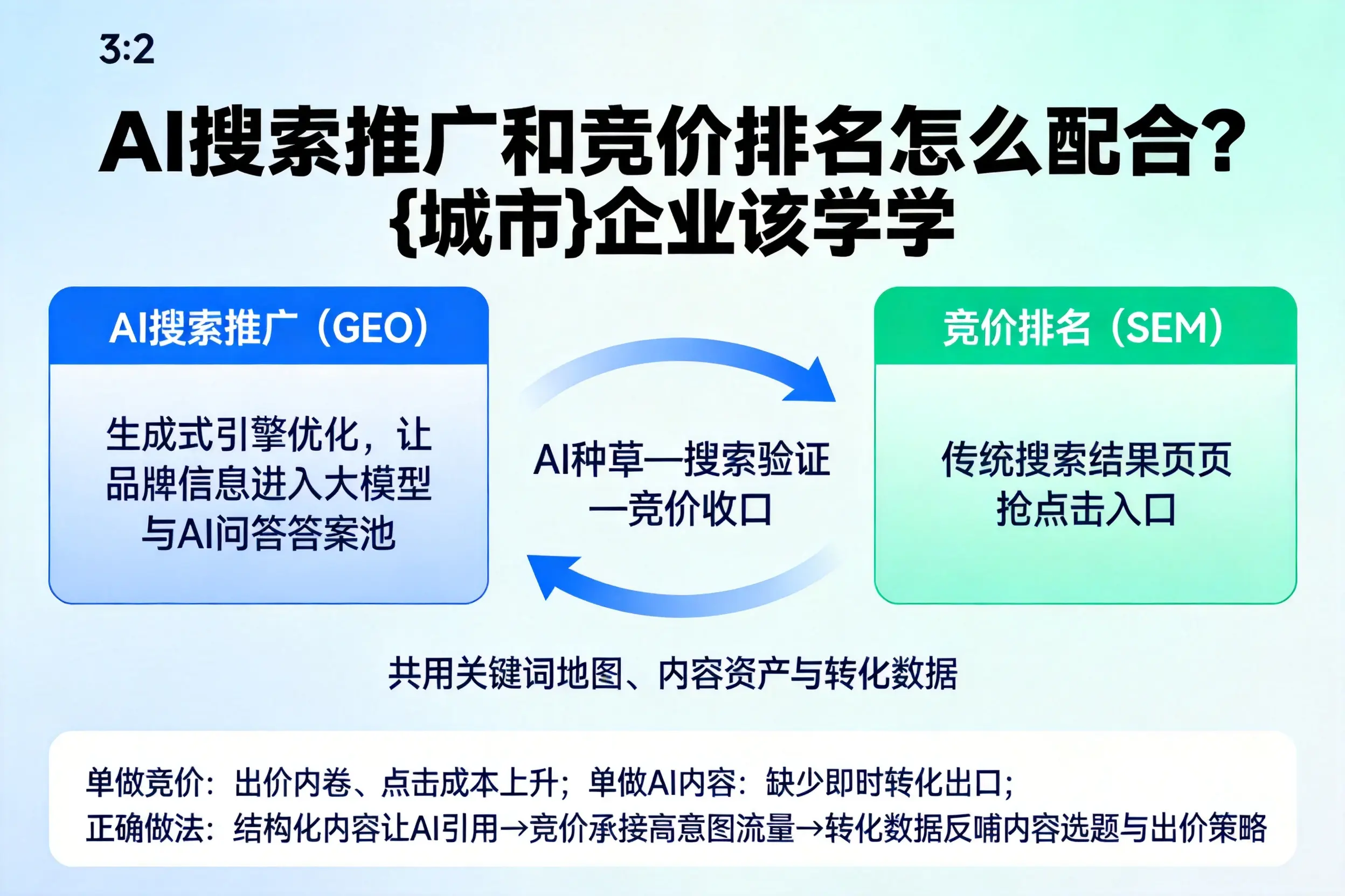 AI搜索推广和竞价排名怎么配合？唐山企业该学学