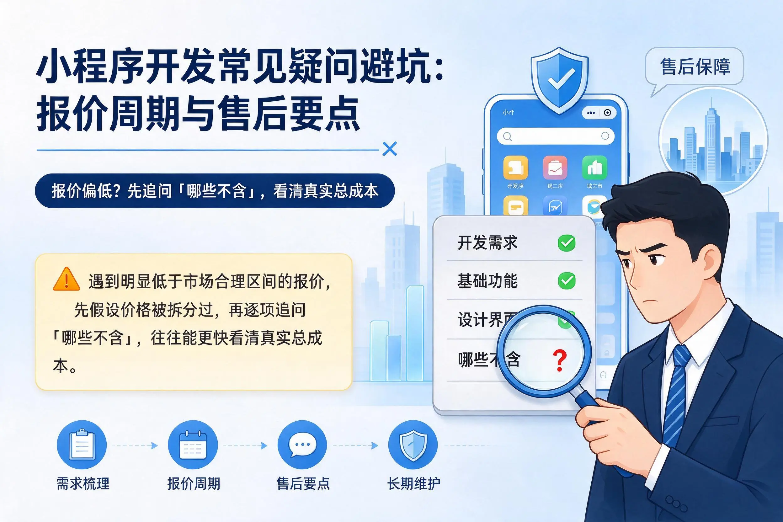 唐山小程序开发常见疑问避坑:报价周期与售后要点