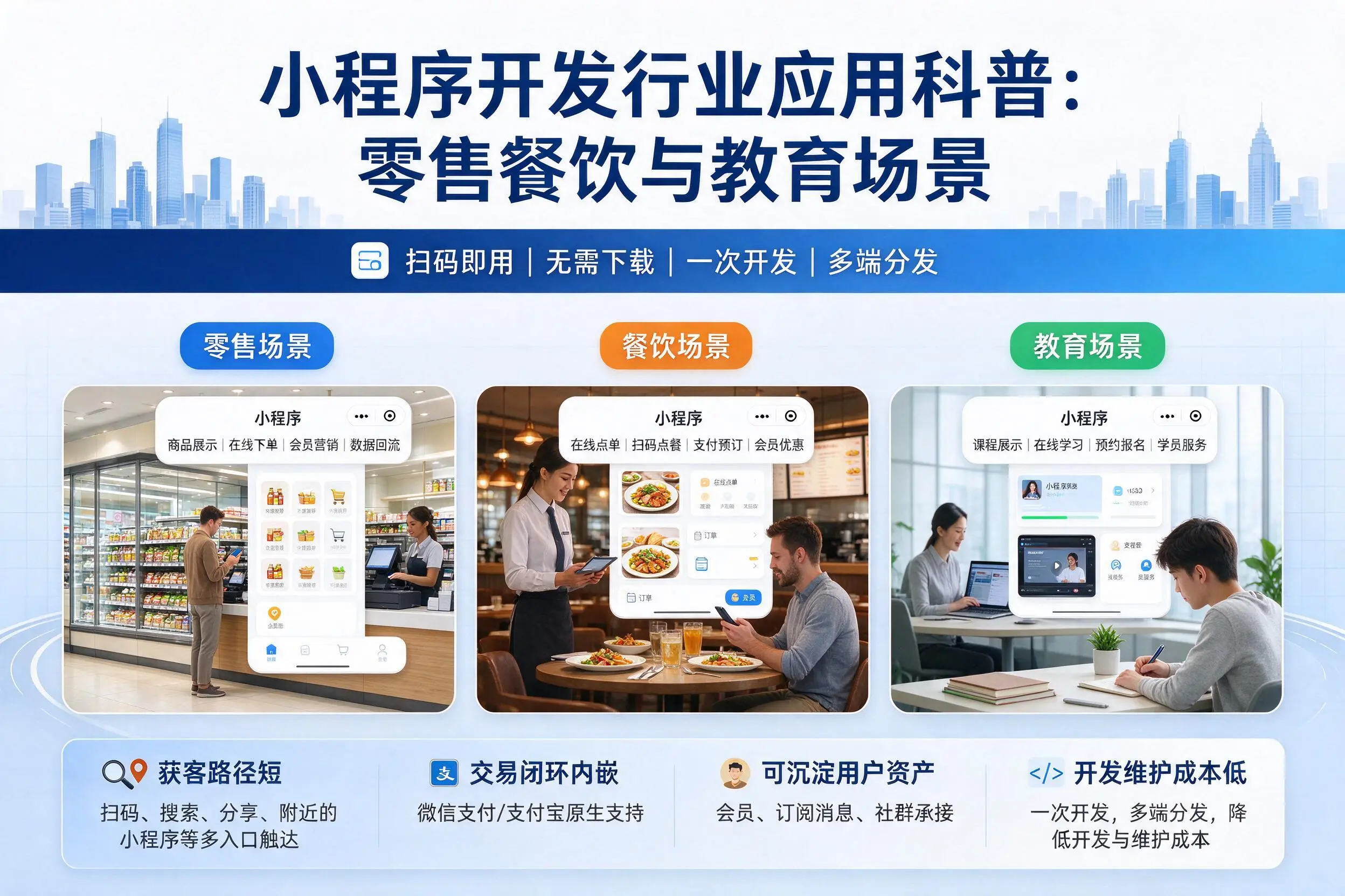 唐山小程序开发行业应用科普:零售餐饮与教育场景