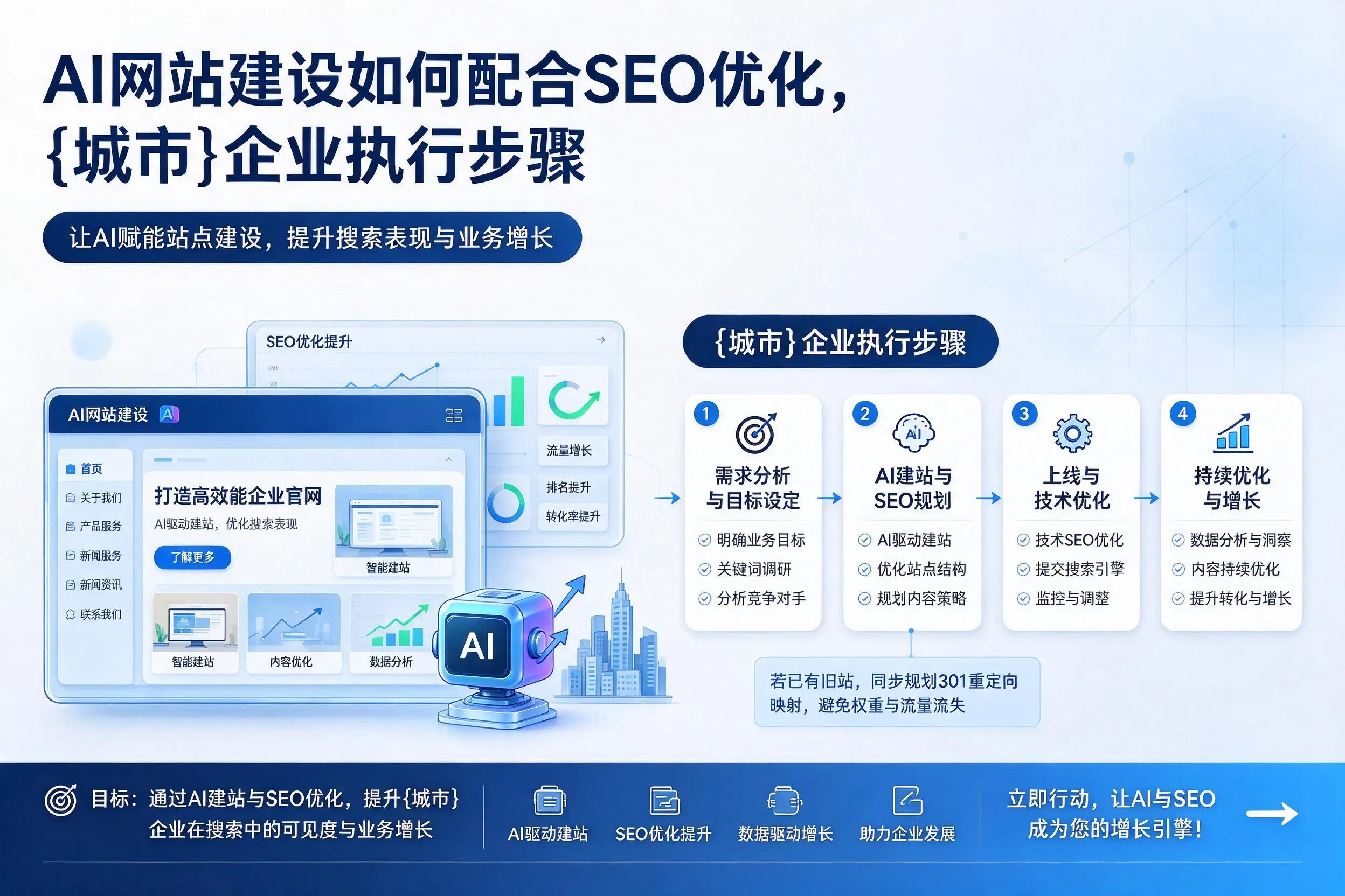 AI网站建设如何配合SEO优化，唐山企业执行步骤