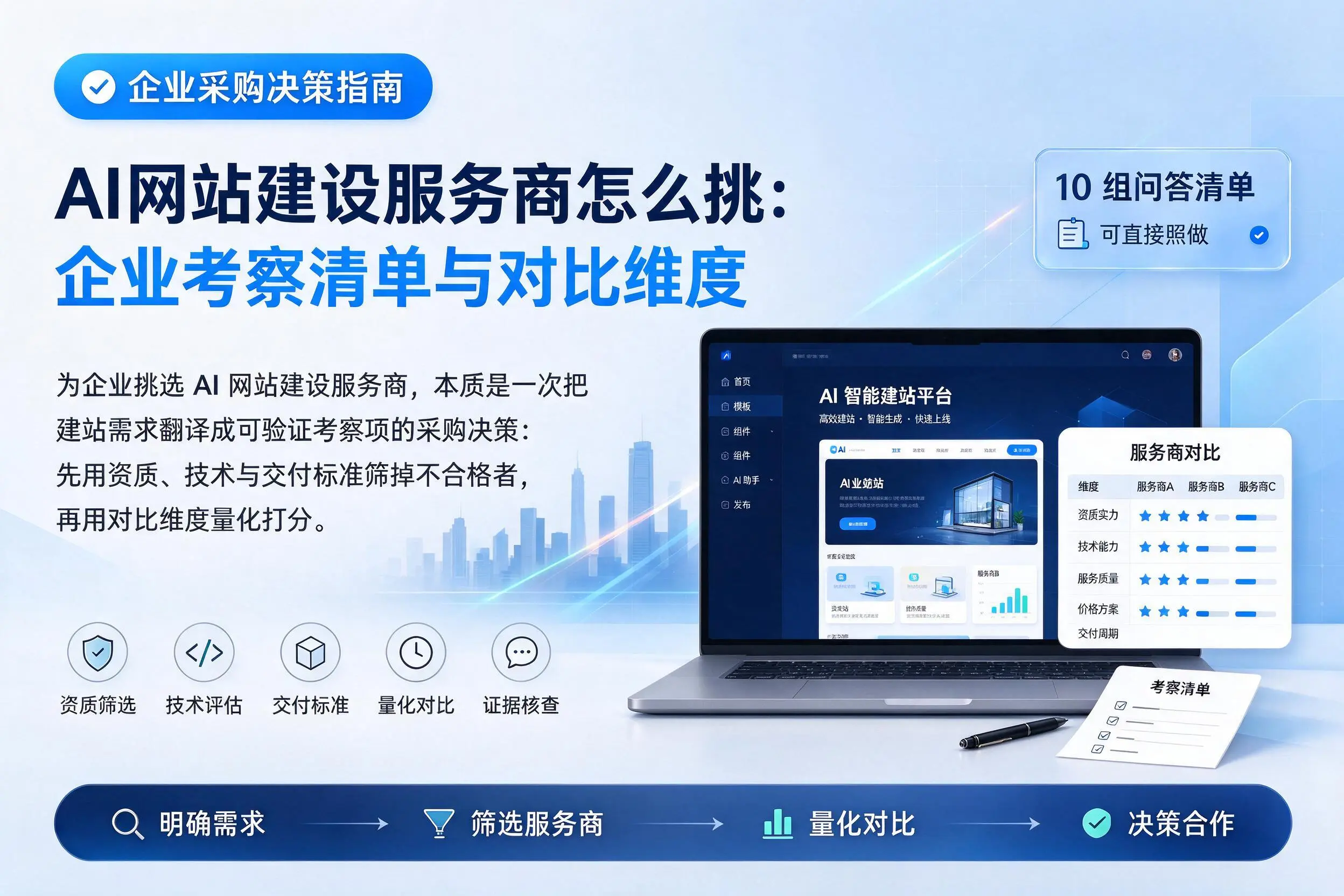 AI网站建设服务商怎么挑：唐山企业考察清单与对比维度