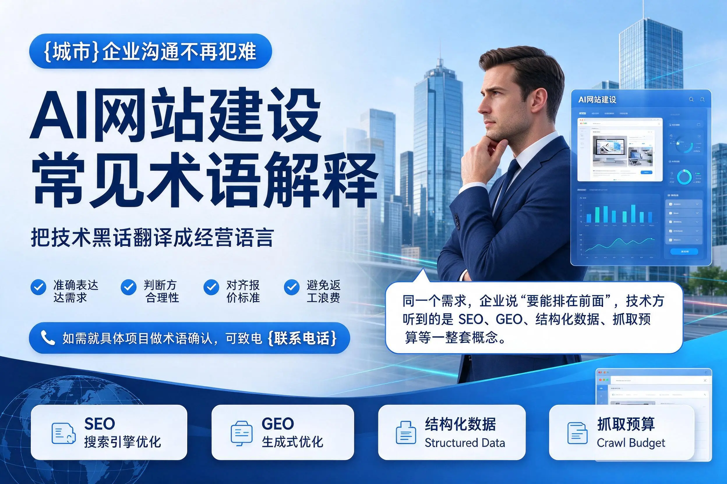 AI网站建设常见术语解释，唐山企业沟通不再犯难